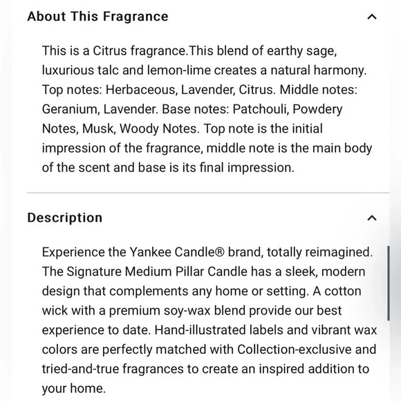 Yankee Candle Sage & Citrus Scented Soy 1 wick,refreshing,relaxing clean scent - Picture 4 of 6